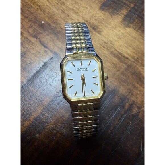 Caravelle by Bulova Women\'s Two-Tone Quartz Watch Gold Silver Tone Expansion